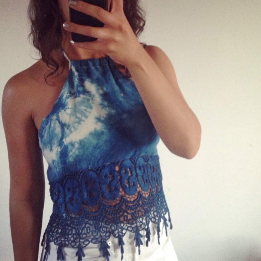 Stone Cold Fox Guerilla tank indigo tie dye